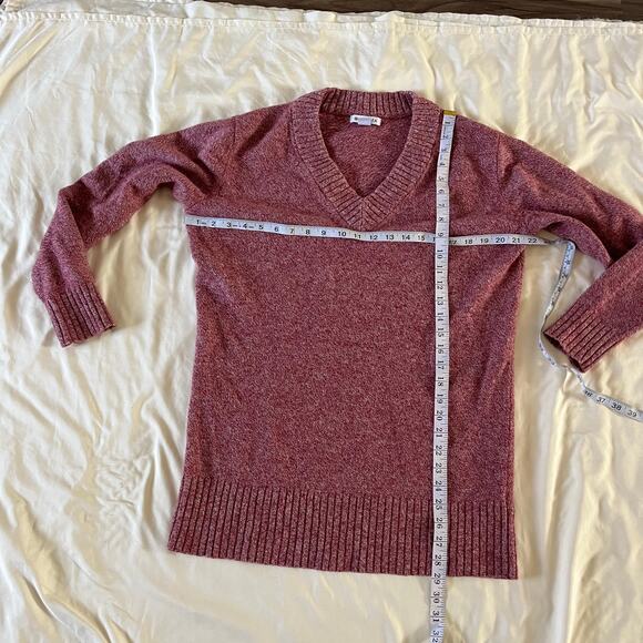 Athleta Soft Wool Cashmere Red V Neck Pullover Sweater Wmns S Preppy Casual - Picture 9 of 9